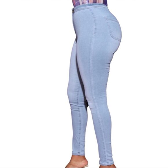 Light Blue Mega Stretch Jeans - Small - Fits Size 1 - Size 5 - Picture 3 of 7